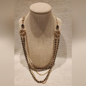 Lia Sophia Gold and Grey Stranded Necklace